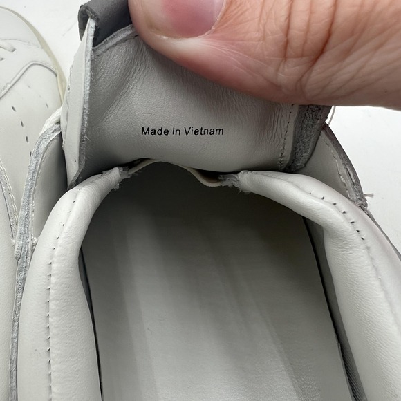 Vince Mercer Shoes Mens 7.5 White Gray Leather Low Top Casual Sneakers Classic - Picture 9 of 10